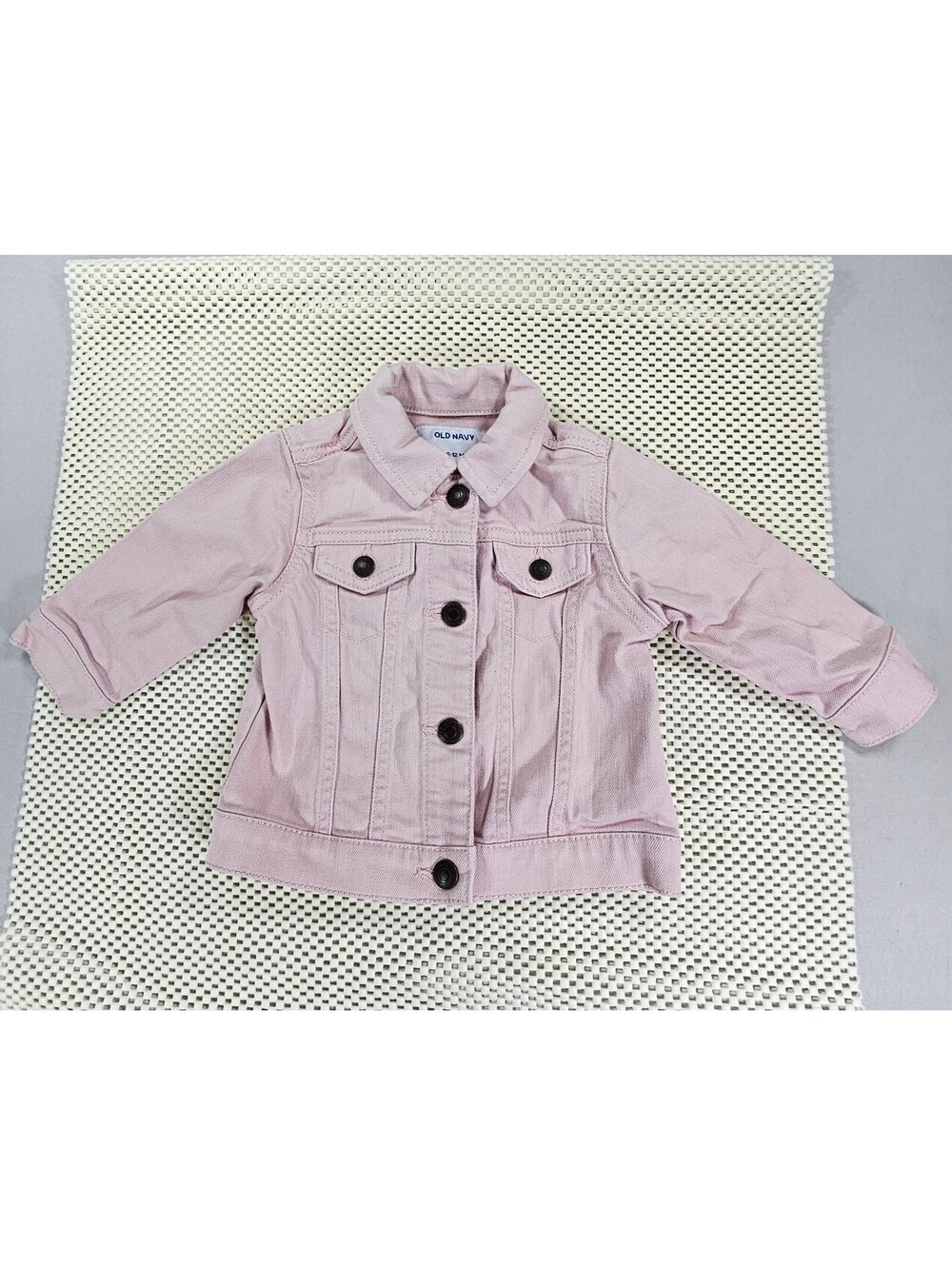 Old Navy Baby Pink Cotton Denim Jacket. Size 6-12 months. Americana